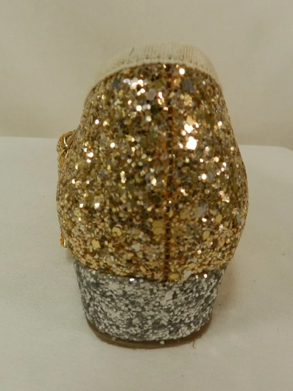 Crewcuts Glitter Gold & Silver Mary Jane shoes J. Crew Girls Occasion Size Sz 5